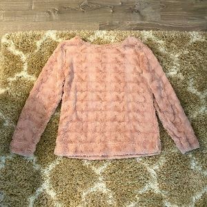 Fluffy pink sweater